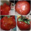 熟し柿にバルサミコ酢をつけて食べる