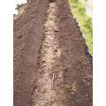 溝掘って自家製堆肥と自家製ボカシ･バーク堆肥を投入 